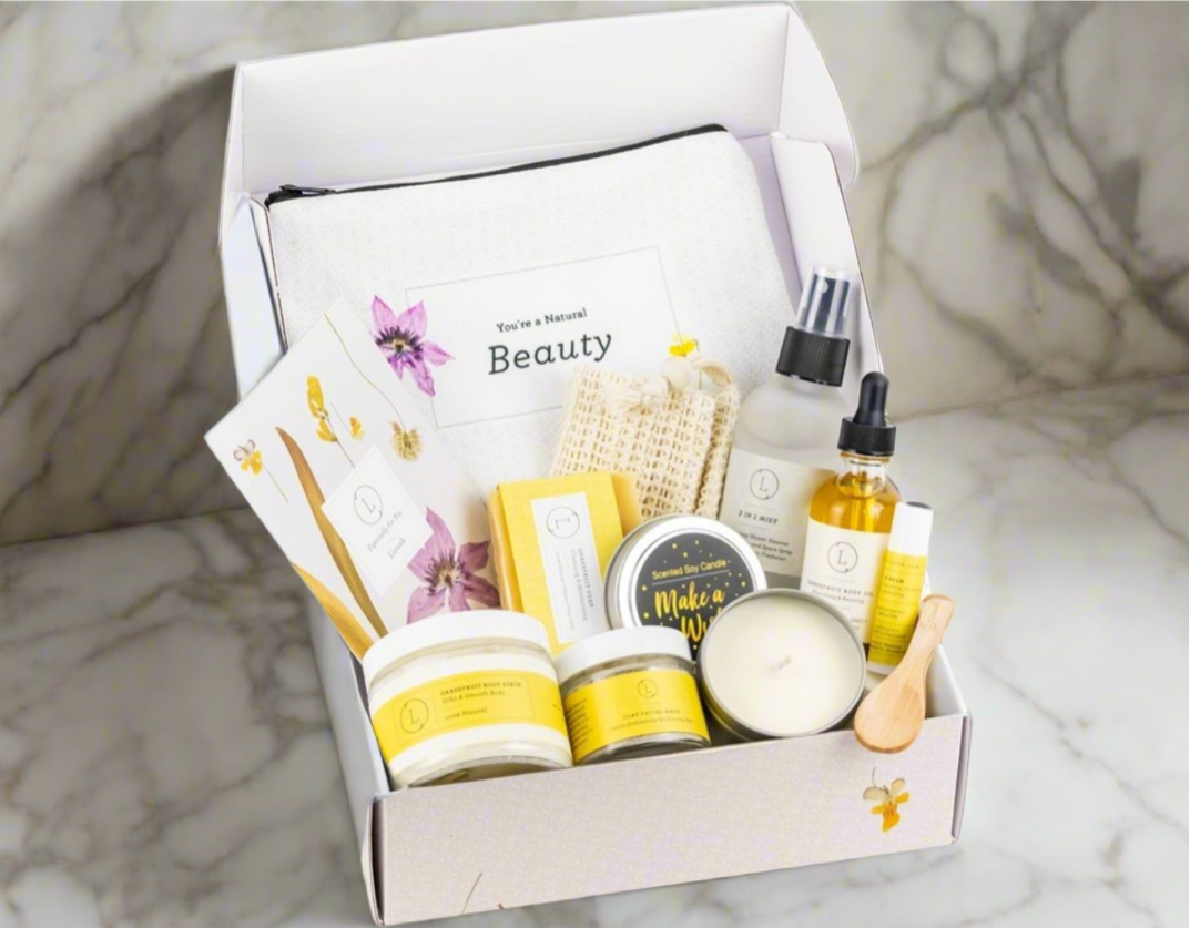 Citrus Care Package, Handmade Natural Bath and Body Gift Box, Thank You Gift,Mother's day Gift box, Holiday spa box
