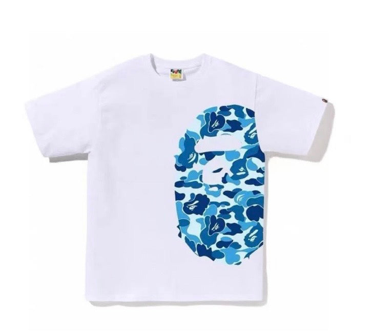 T-shirt Bvpe blanc, bleu camo
